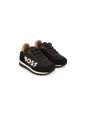 BOSS Kidswear logo-print canvas sneakers - Black