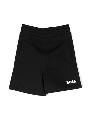 BOSS Kidswear logo print casual shorts - Black
