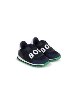 BOSS Kidswear logo-print colour-block panelled sneakers - Blue