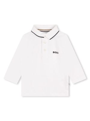 BOSS Kidswear logo-print contrasting-edge polo shirt - White