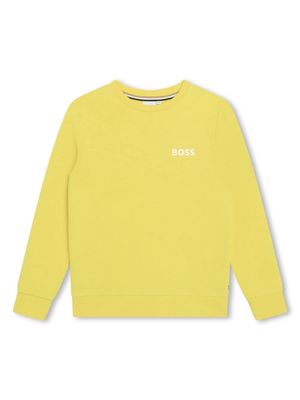 BOSS Kidswear logo-print cotton-blend sweatshirt - Yellow
