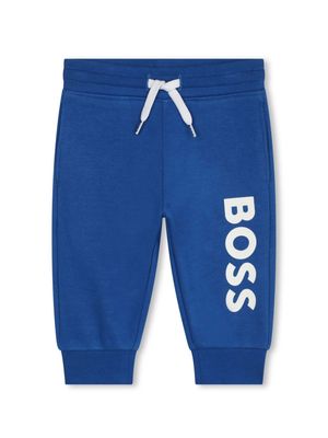 BOSS Kidswear logo-print cotton blend track pants - Blue