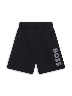 BOSS Kidswear logo-print cotton-blend track shorts - Black