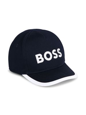 BOSS Kidswear logo-print cotton cap - Blue