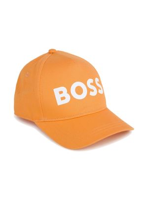 BOSS Kidswear logo-print cotton cap - Orange