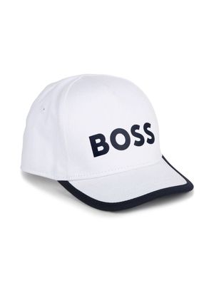 BOSS Kidswear logo-print cotton cap - White