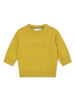 BOSS Kidswear logo-print cotton jumper - Yellow