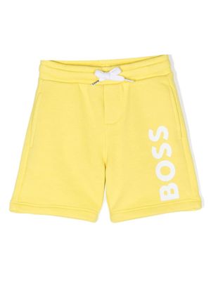 BOSS Kidswear logo-print cotton shorts - Yellow