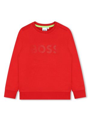 BOSS Kidswear logo-print cotton sweatshirt - Red