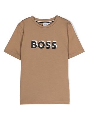 BOSS Kidswear logo-print cotton T-shirt - Neutrals