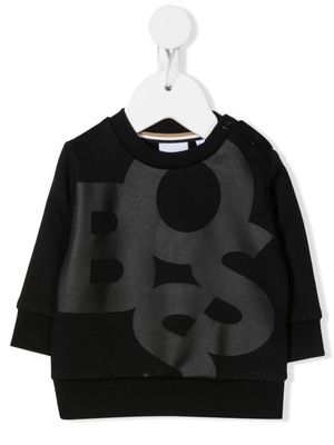BOSS Kidswear logo-print crew-neck sweatshirt - Black