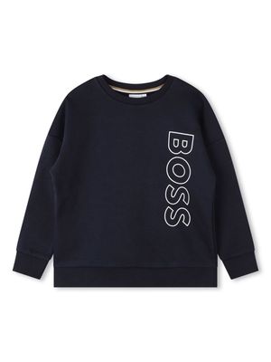 BOSS Kidswear logo-print crew-neck sweatshirt - Blue