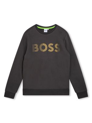 BOSS Kidswear logo-print crew-neck sweatshirt - Grey
