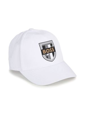 BOSS Kidswear logo-print curved cap - White