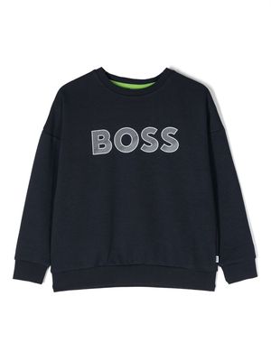 BOSS Kidswear logo-print detail sweatshirt - Blue
