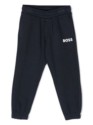 BOSS Kidswear logo-print detail track pants - Blue