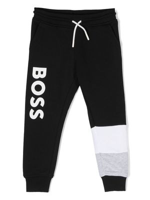 BOSS Kidswear logo-print drawstring track pants - Black