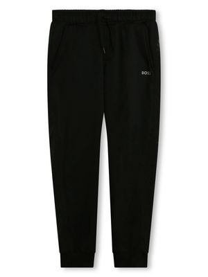 BOSS Kidswear logo-print fleece track pants - Black