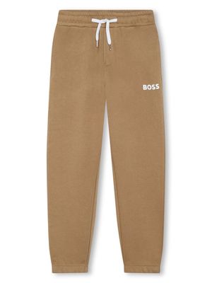 BOSS Kidswear logo-print fleece track pants - Neutrals