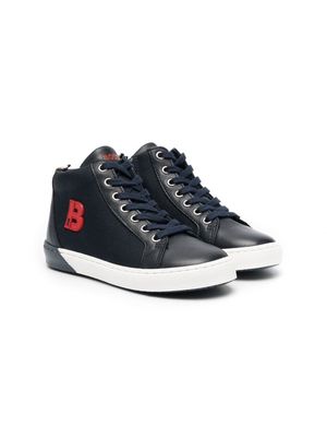 BOSS Kidswear logo-print high-top sneakers - Blue