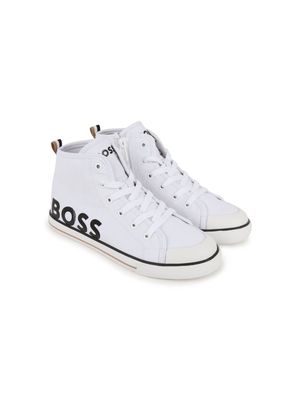 BOSS Kidswear logo-print high-top sneakers - White