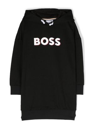 BOSS Kidswear logo-print hooded dress - Black