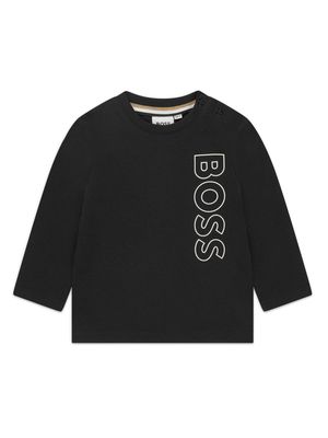 BOSS Kidswear logo-print jersey cotton sweatshirt - Black