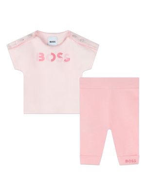 BOSS Kidswear logo-print jersey leggings set - Pink