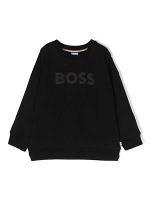 BOSS Kidswear logo-print jersey sweatshirt - Black