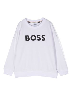 BOSS Kidswear logo-print jersey sweatshirt - White