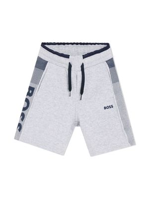BOSS Kidswear logo-print jersey track shorts - Grey