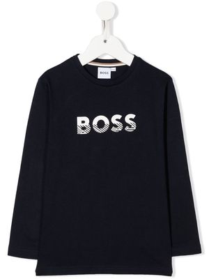 BOSS Kidswear logo-print long-sleeve sweatshirt - Blue