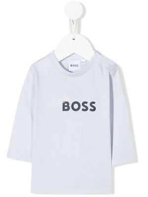 BOSS Kidswear logo-print long-sleeve T-shirt - Blue