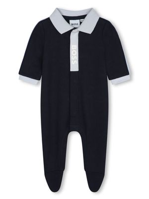 BOSS Kidswear logo-print organic cotton pajamas - Blue