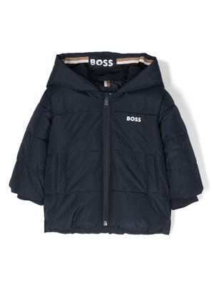 BOSS Kidswear logo-print padded-design jacket - Blue