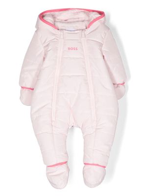 BOSS Kidswear logo-print padded romper - Pink