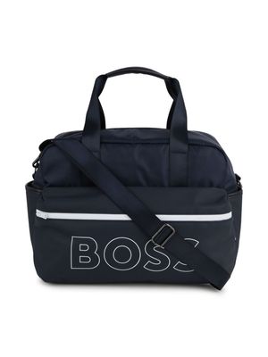 BOSS Kidswear logo-print panelled changing bag - Blue