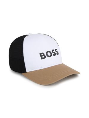BOSS Kidswear logo-print panelled cotton cap - White