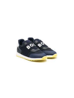 BOSS Kidswear logo-print panelled sneakers - Blue