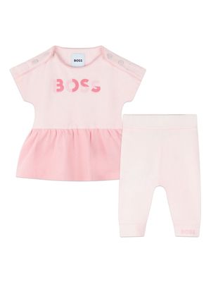 BOSS Kidswear logo-print piqué dress set - Pink
