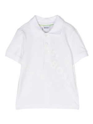 BOSS Kidswear logo-print piqué polo shirt - White