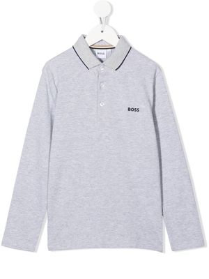 BOSS Kidswear logo-print polo shirt - Grey