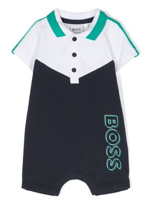 BOSS Kidswear logo-print romper - Blue