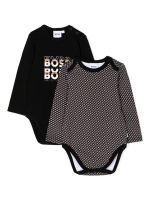 BOSS Kidswear logo-print romper set - Black