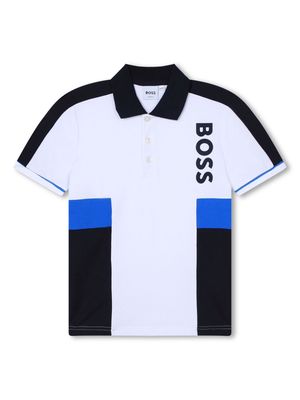 BOSS Kidswear logo-print short-sleeve polo shirt - White