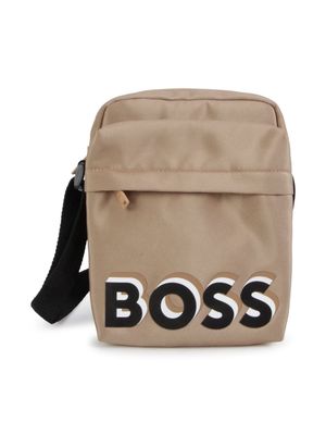 BOSS Kidswear logo-print shoulder bag - Neutrals