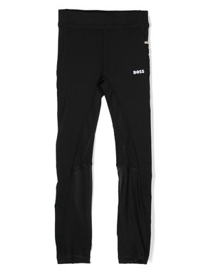 BOSS Kidswear logo-print stretch leggings - Black