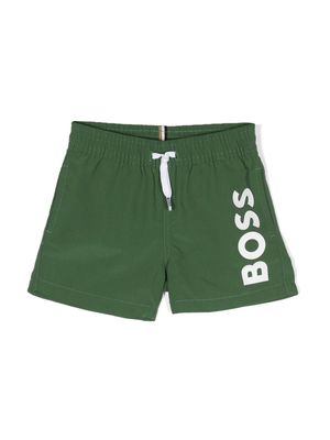 BOSS Kidswear logo-print swim shorts - Green