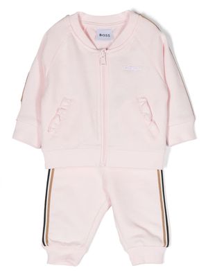 BOSS Kidswear logo-print three piece tracksuit set - Pink