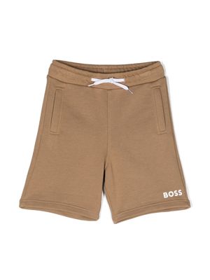 BOSS Kidswear logo-print track shorts - Neutrals